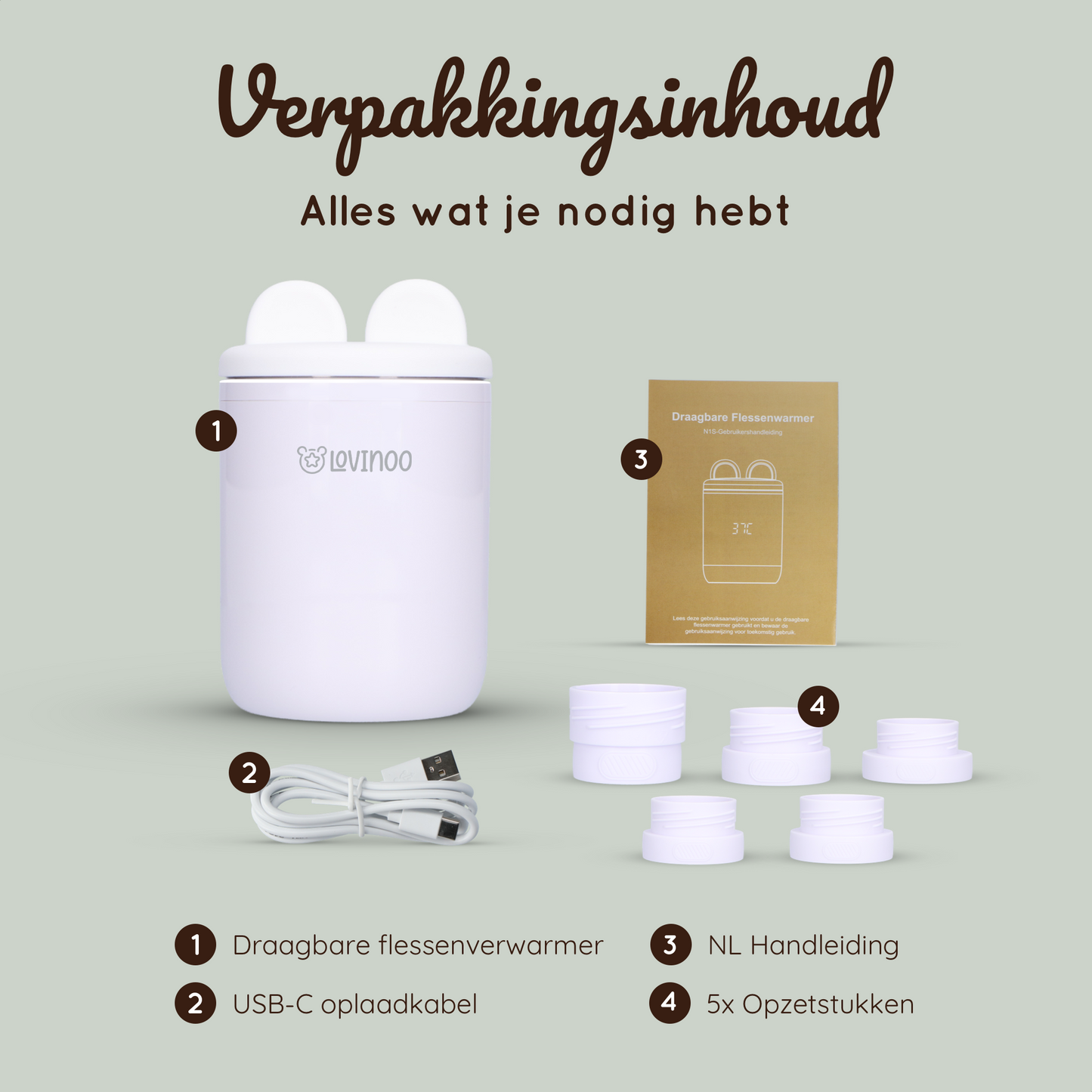 Lovinoo draagbare flessenwarmer
