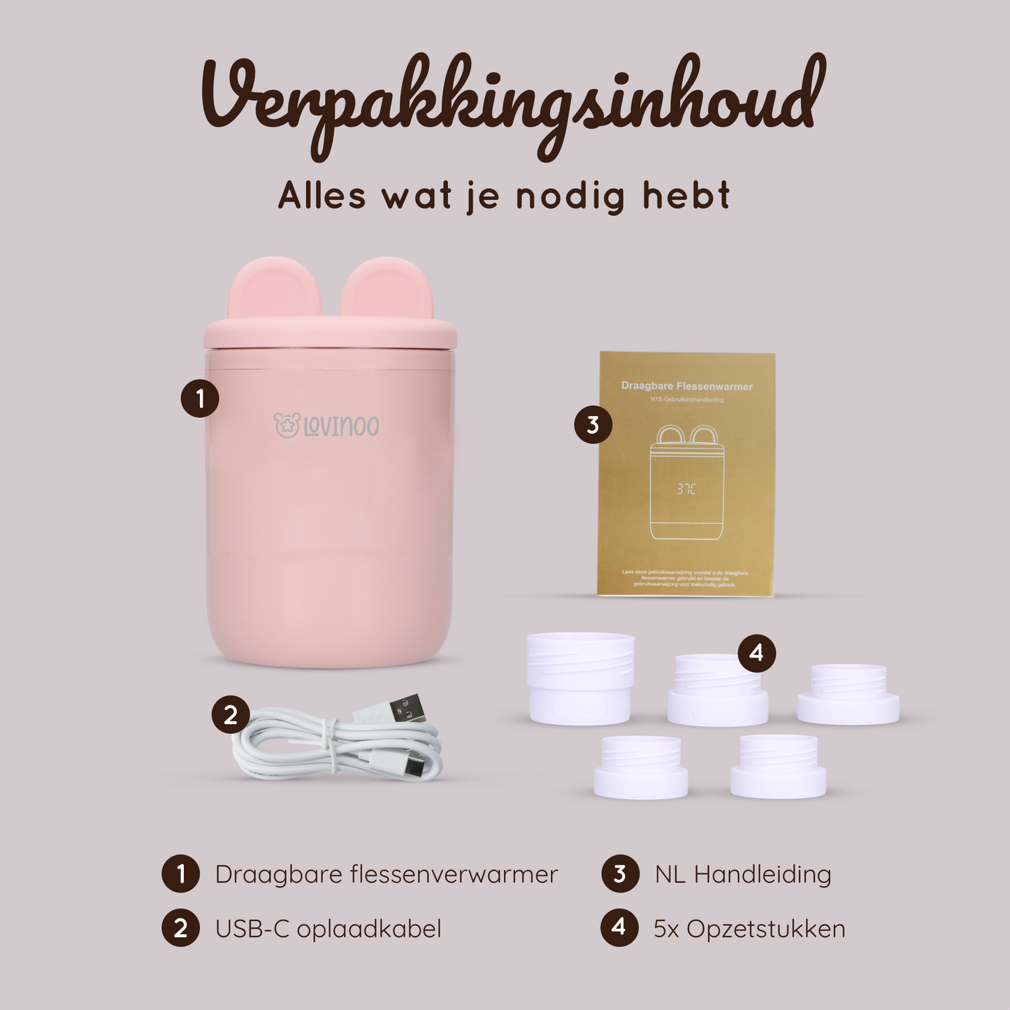 Lovinoo draagbare flessenwarmer