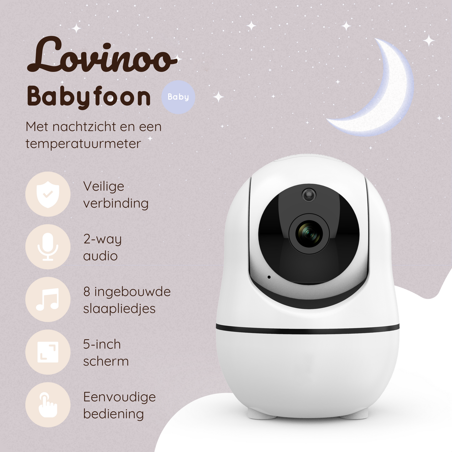 Lovinoo babyfoon 5 inch