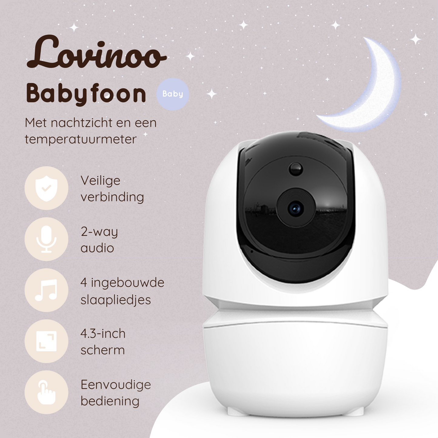 Lovinoo babyfoon 4.3 inch