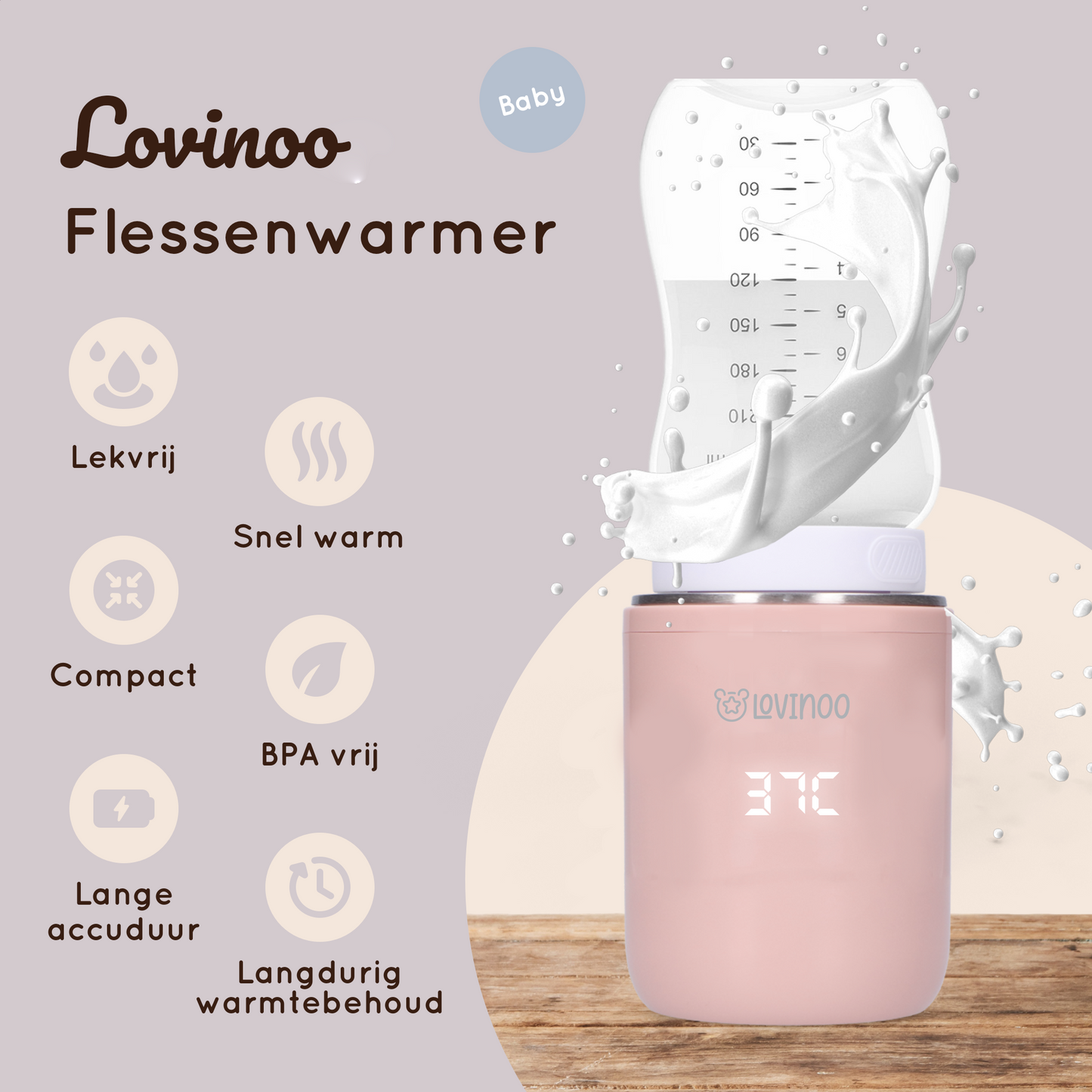 Lovinoo draagbare flessenwarmer