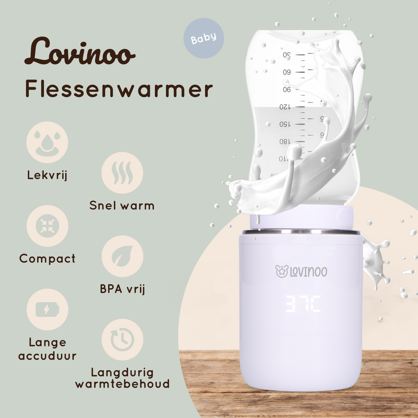 Lovinoo draagbare flessenwarmer