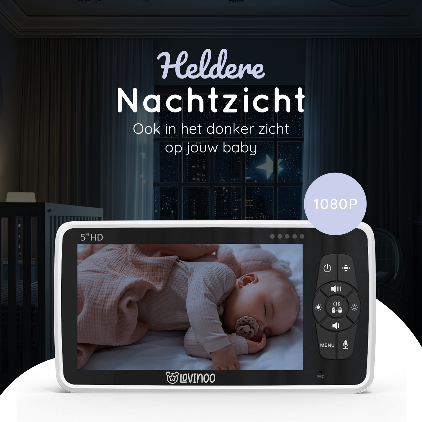 Lovinoo babyfoon 5 inch