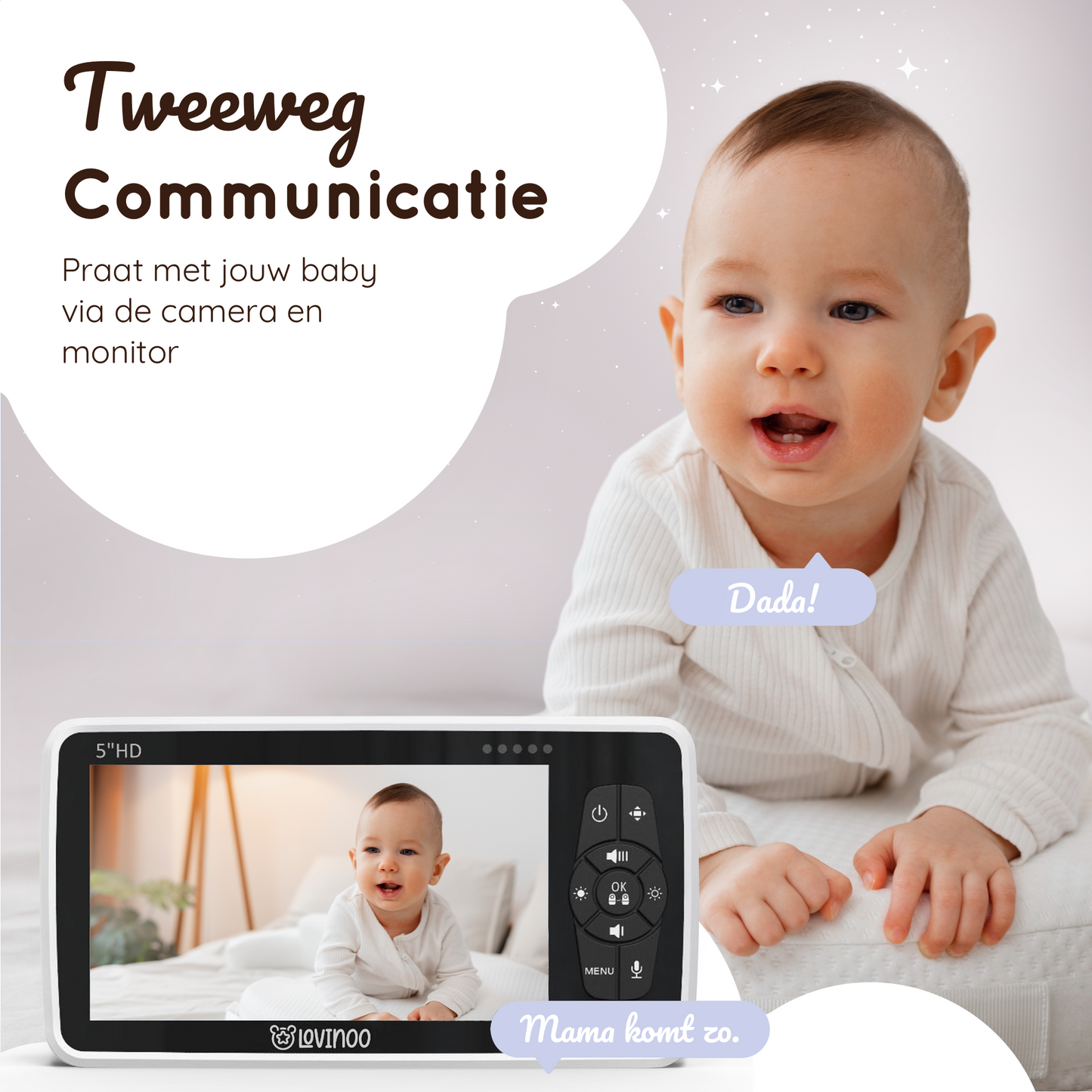 Lovinoo babyfoon 5 inch