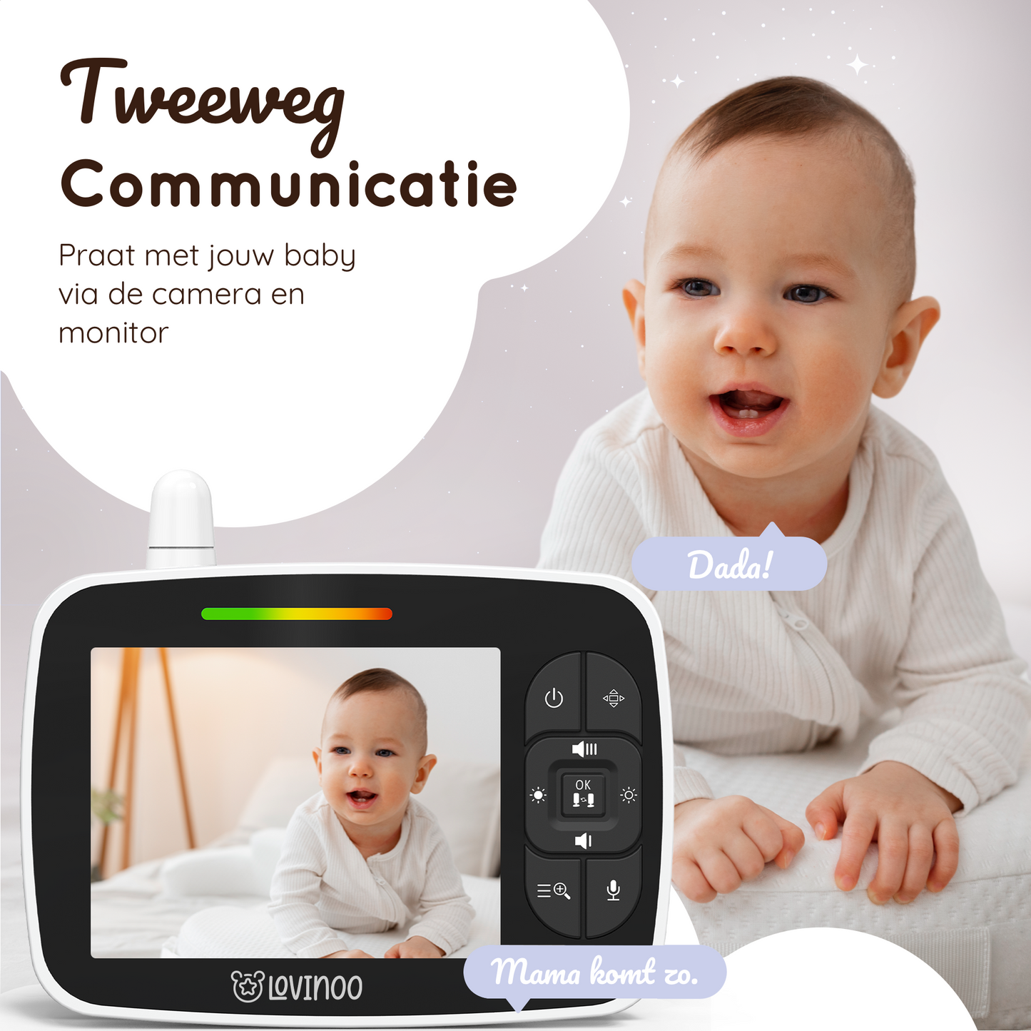 Lovinoo Babyfoon 3.5 inch